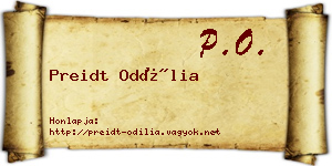 Preidt Odília névjegykártya
